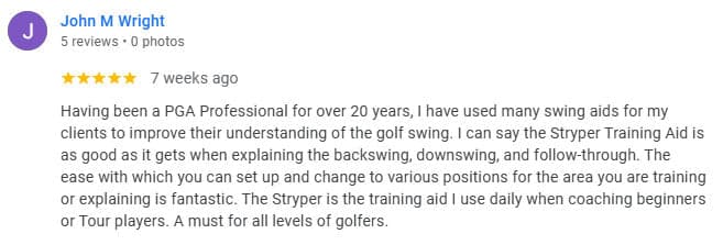 PGA coach John Wright testimonial for Stryper